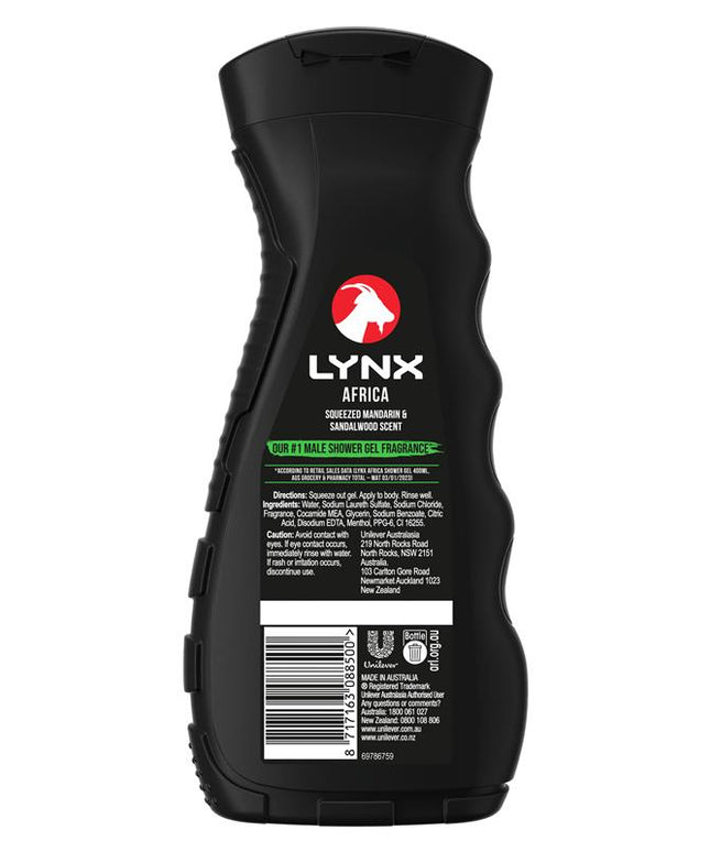 Lynx Black Shower Gel Africa 400ml