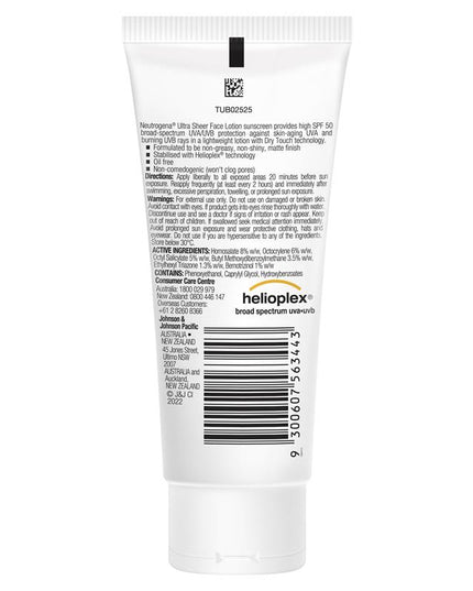Neutrogena Ultra Sheer Face Lotion Sunscreen SPF 50 88ml