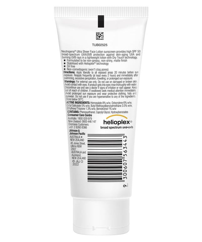 Neutrogena Ultra Sheer Face Lotion Sunscreen SPF 50 88ml