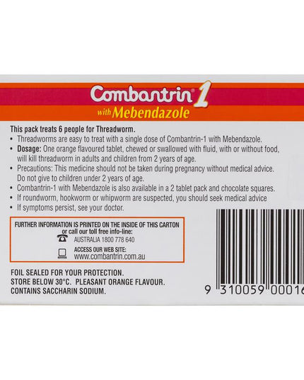 Combantrin -1 Threadworm Tablets 6 Pack