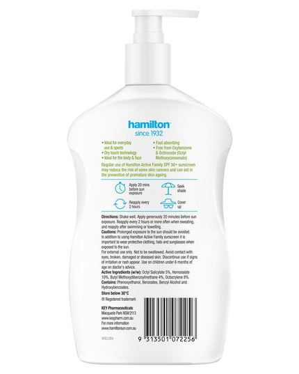 Hamilton Sun SPF 50+ Active Family Lotion 500ml
