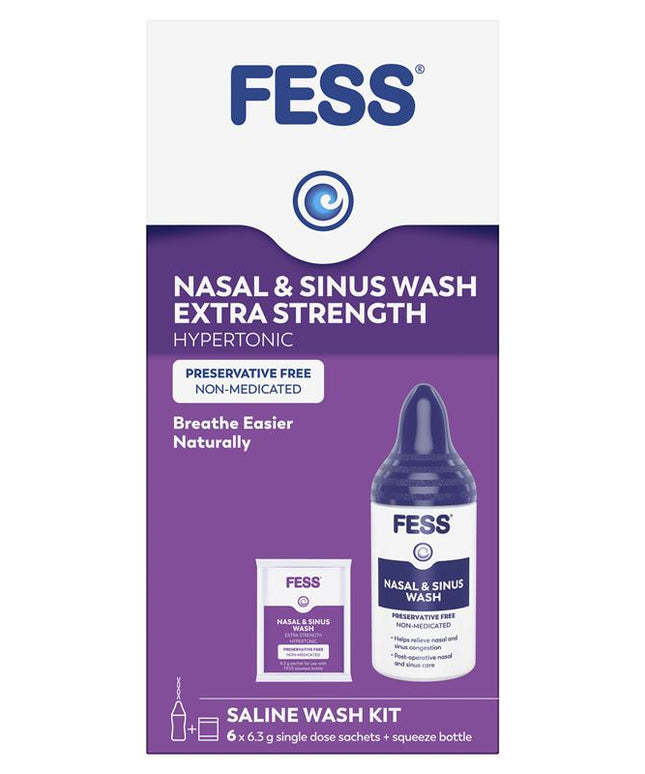 Fess Nasal & Sinus Wash Extra Strength Starter Kit 6 Sachets