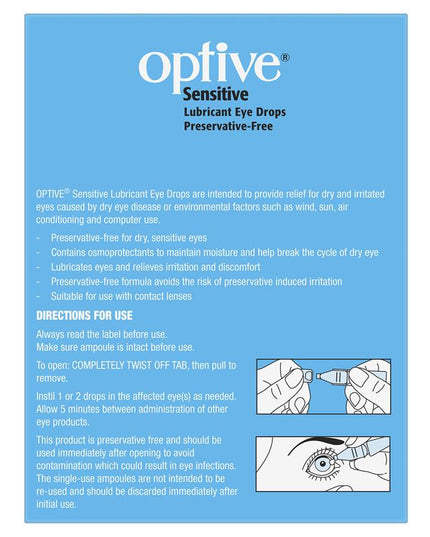 Optive Sensitive Eye Drops 30 x 0.4ml