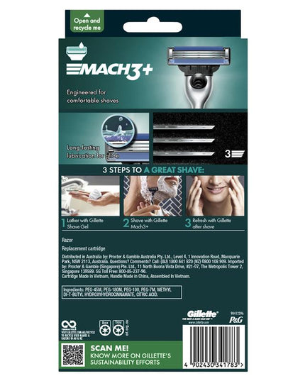 Gillette Mach 3+ Razor 2 Up