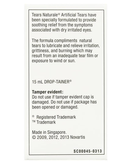 Tears Naturale Artificial Tears Eye Drops 15mL