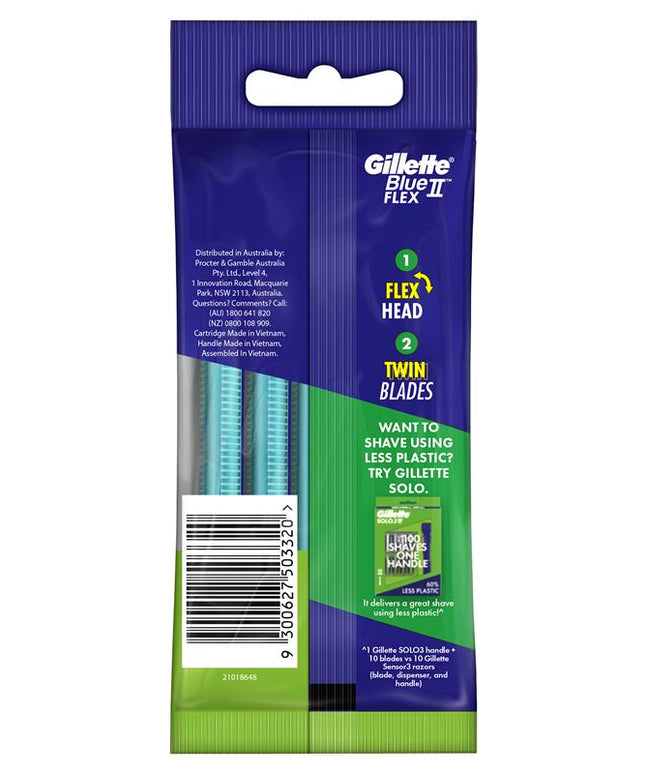 Gillette Disposable Razors Blue II Plus 5 Pack Pivot