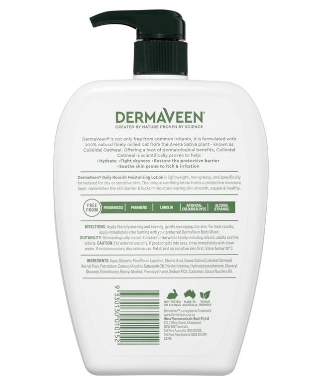 DermaVeen Daily Nourish Moisturising Lotion for Dry & Sensitive Skin 1L