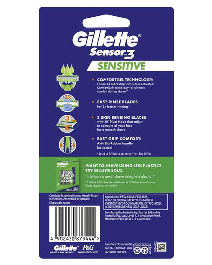 Gillette Sensor 3 Sensitive Disposables Male 4 Pack