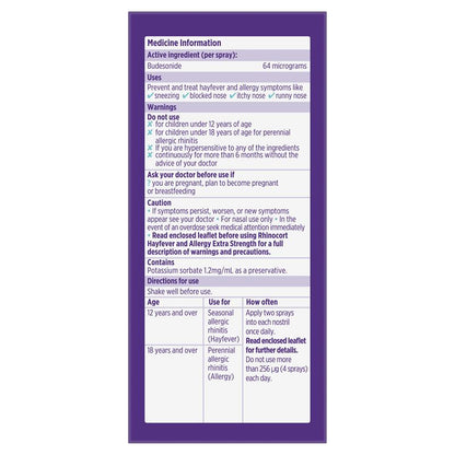 Rhinocort Extra Strength Hayfever & Allergy Nasal Spray 120 Sprays