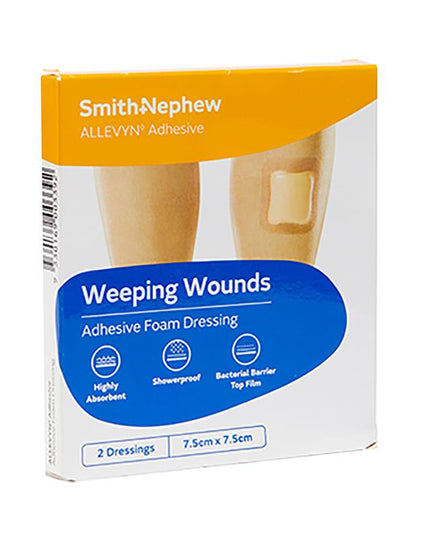 Allevyn Adhesive Foam Dressing 7.5cm x 7.5cm 2 Pack