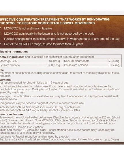 Movicol Adult Chocolate 30 Sachets