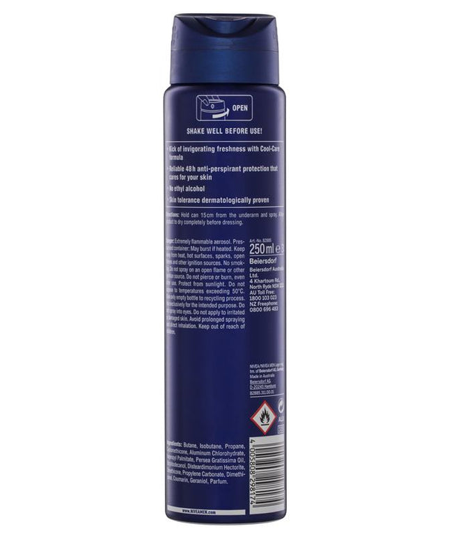 NIVEA MEN Cool Kick 48H Aerosol Deodorant 250ml