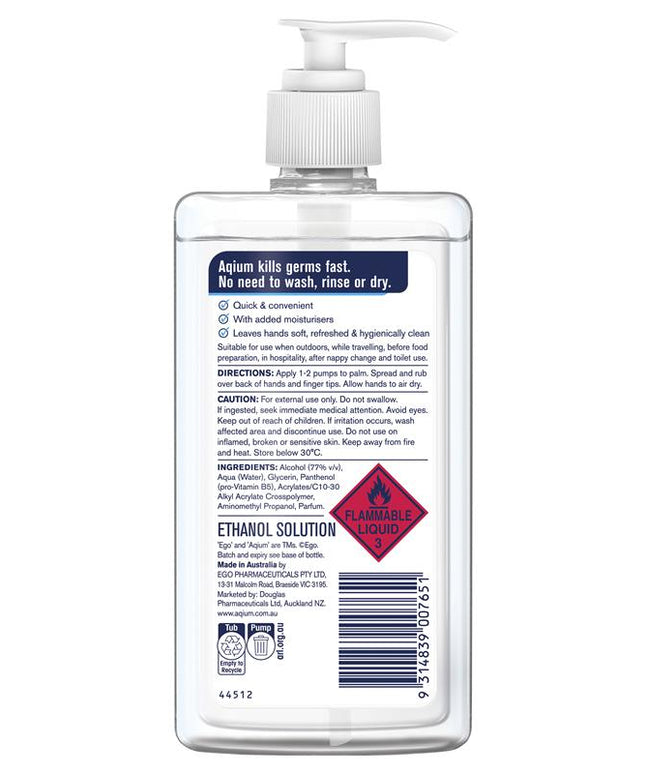 Ego Aqium Hand Sanitiser 375ml