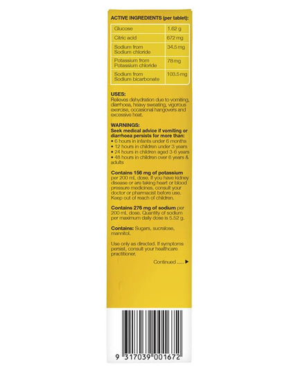 Hydralyte Electrolyte Effervescent Tropical 20 Tablets