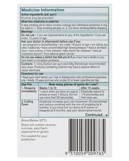 Nicorette Quit Smoking Regular Strength Nicotine Gum Classic 30 Pack