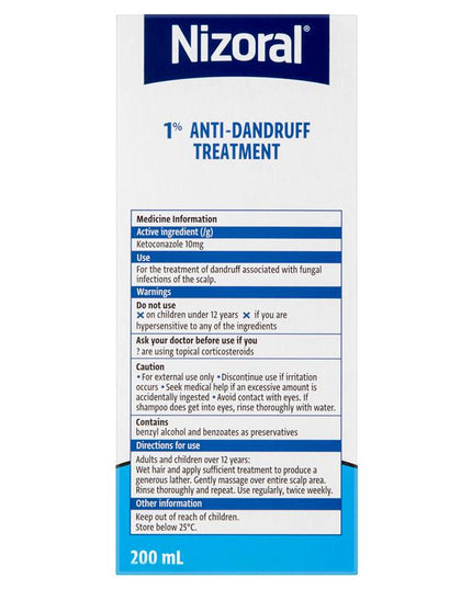 Nizoral 1% Anti-Dandruff Treatment 200ml