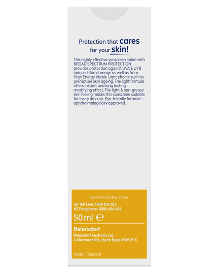 NIVEA Sun UV Face Sunscreen Shine Control SPF50 50ml