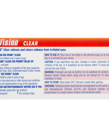 Visine Clear Eye Drops 15mL