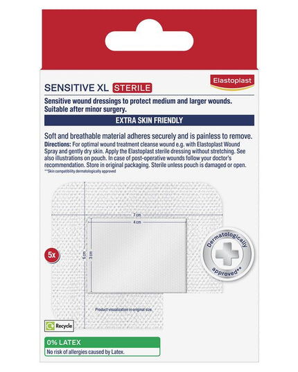 Elastoplast Sensitive Dressing XL 6x7cm 5 Dressings