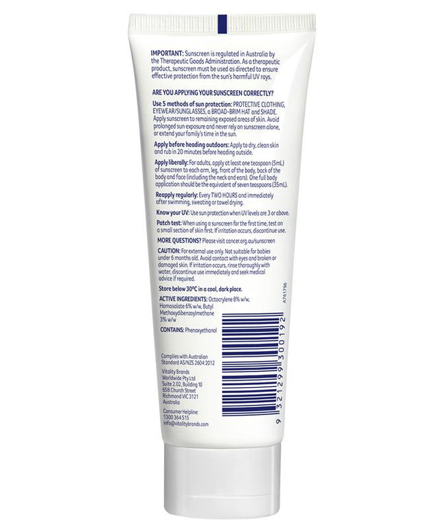 Cancer Council SPF 50+ Day Wear Face Matte Invisible 4hr Water Resistant 75ml Tube