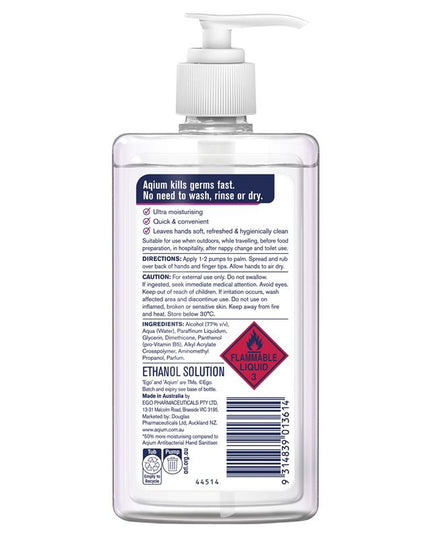 Aqium Antibacterial Hand Sanitiser Ultra 375ml