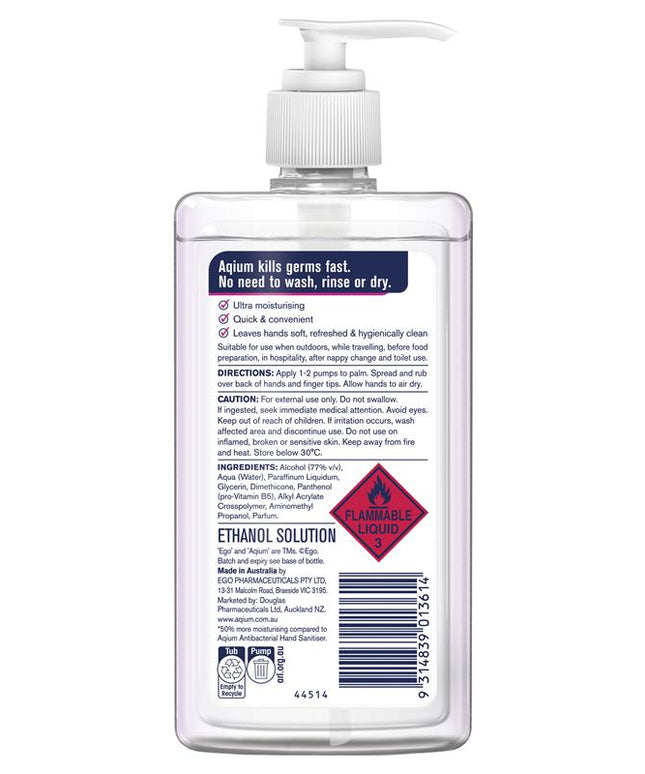 Aqium Antibacterial Hand Sanitiser Ultra 375ml