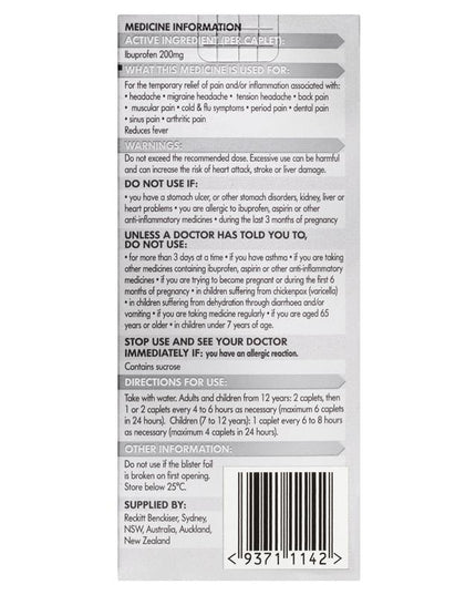 Nurofen Ibuprofen Pain Relief Tablets 200mg 24 Pack
