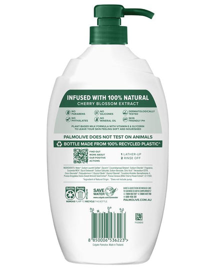 Palmolive Naturals Body Wash Milk & Cherry Blossom Shower Gel 1L
