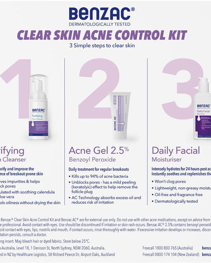 Benzac Acne Control 3 Step Acne Starter Kit