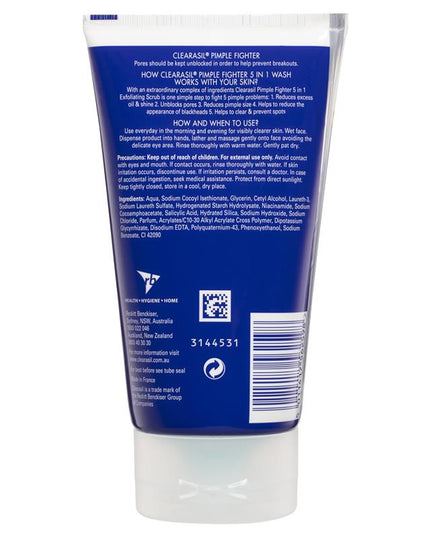 Clearasil Pimple Fighter 5 in 1 Exfoliating Face Scrub 150 ml
