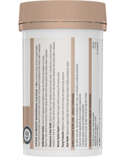 Swisse Ultiboost Magnesium Calcium + Vitamin D 120 Tablets