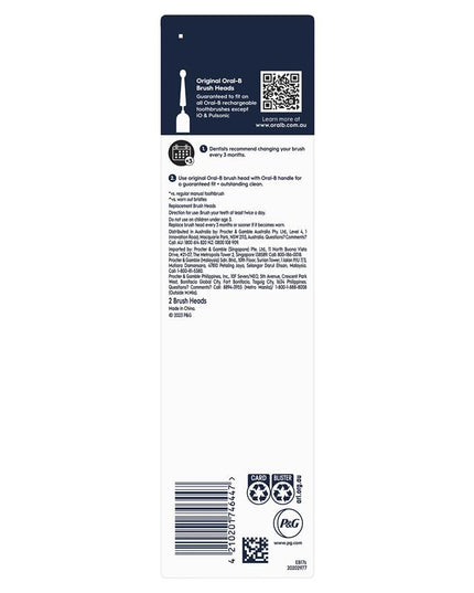 Oral B Power Toothbrush Clean Sensitive Refills 2 Pack
