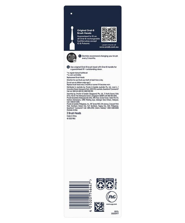 Oral B Power Toothbrush Clean Sensitive Refills 2 Pack