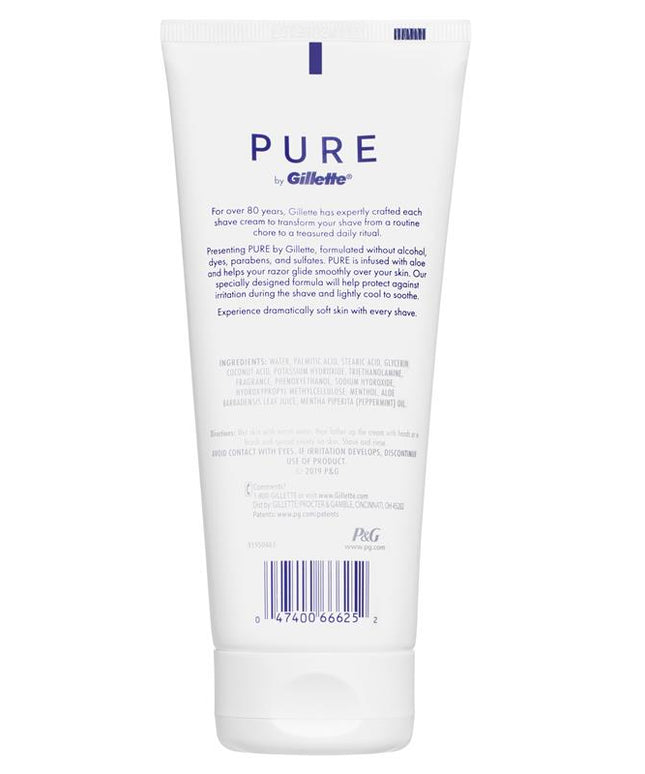 Gillette Pure Shave Cream for Men 170g