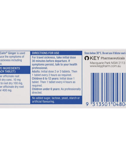 Travacalm Ginger 10 Tablets