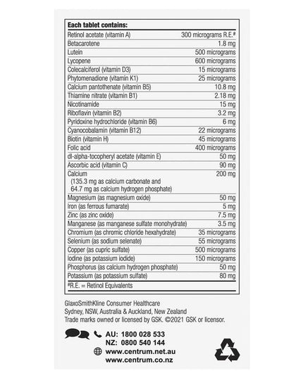 Centrum Advance Multivitamin 100 Tablets