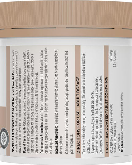 Swisse Ultiboost Calcium + Vitamin D 150 Tablets
