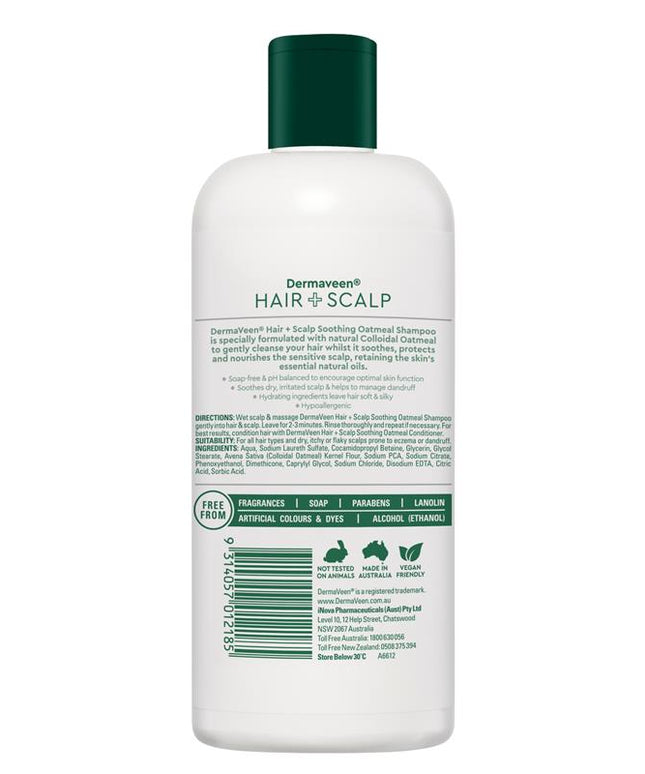 DermaVeen Oatmeal Shampoo for Dry, Flaky or Sensitive Scalps 250mL