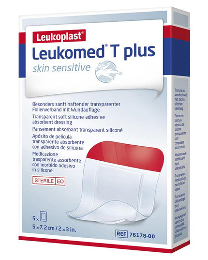 Leukomed T Plus Skin Sensitive Transparent 5cm x 7.2cm 5 Pack
