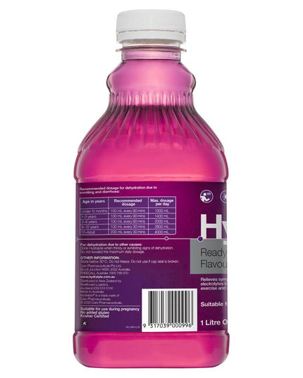 Hydralyte Liquid Apple Blackcurrant 1 Litre