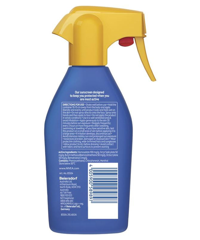 NIVEA Sun Ultra Sport Cooling SPF50+ Sunscreen Trigger 300ml