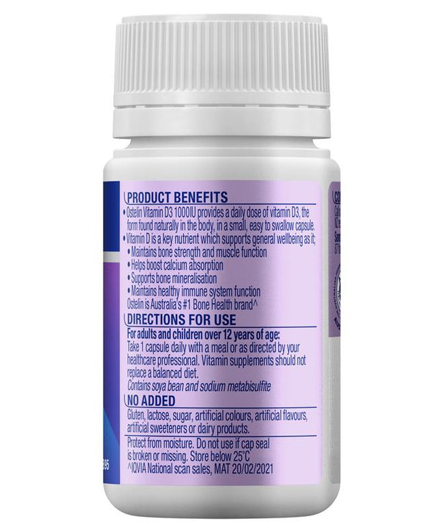 Ostelin Vitamin D3 1000IU 60 Capsules