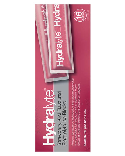 Hydralyte Electrolyte Ice Blocks Strawberry Kiwi 16