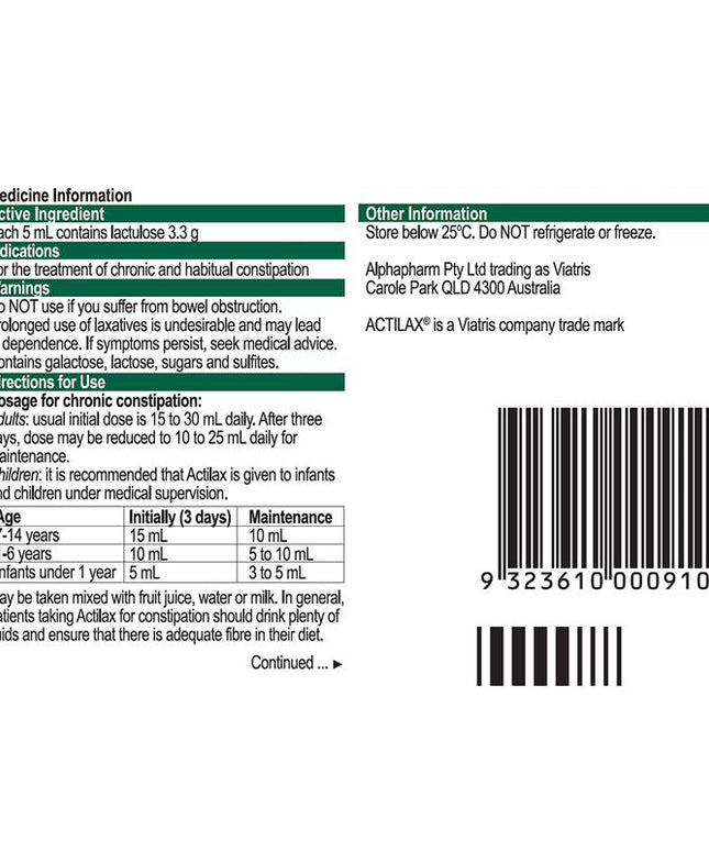 Actilax Mixture 500mL