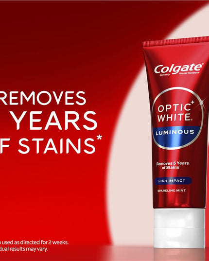 Colgate Toothpaste Optic White Luminous High Impact Teeth Whitening 85g