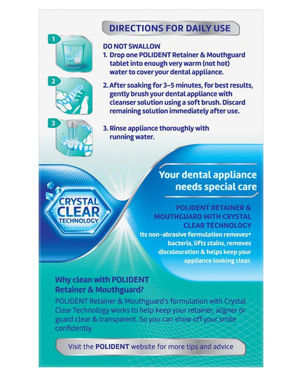 Polident Retainer and Mouthguard Cleanser 36 Tablets