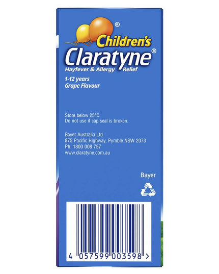 Claratyne Childrens Grape Syrup 60ml