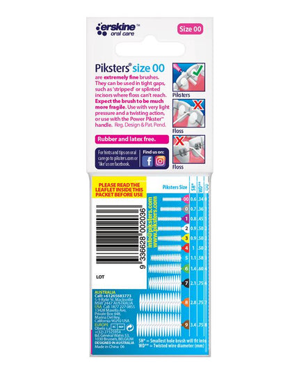 Piksters Interdental Brushes Size 00 Pink 10 Pack
