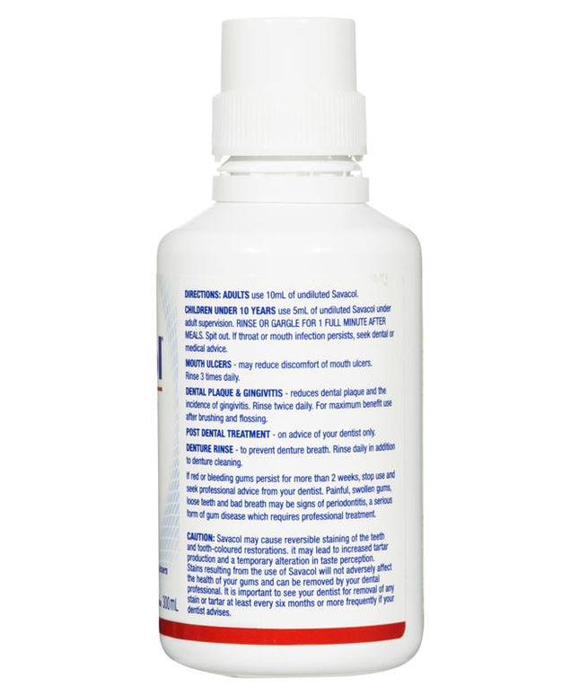 Colgate Savacol Alcohol Free Antiseptic Mouthwash 300mL