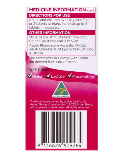 Coloxyl With Senna Tablets 200